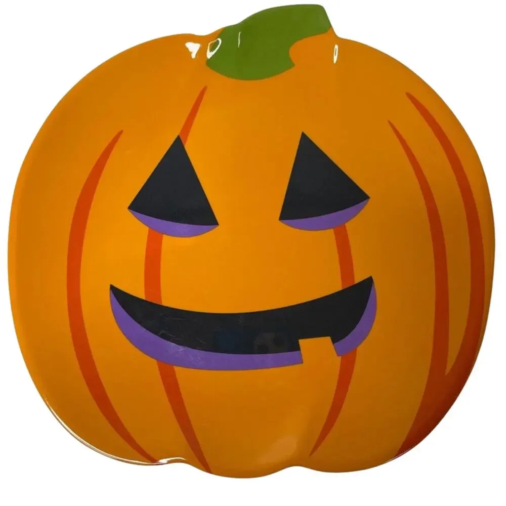 Set of 2 Halloween Pumpkin Plates – 9